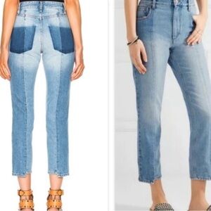 Isabel Marant Two-Tone Blue Straight Leg Jeans